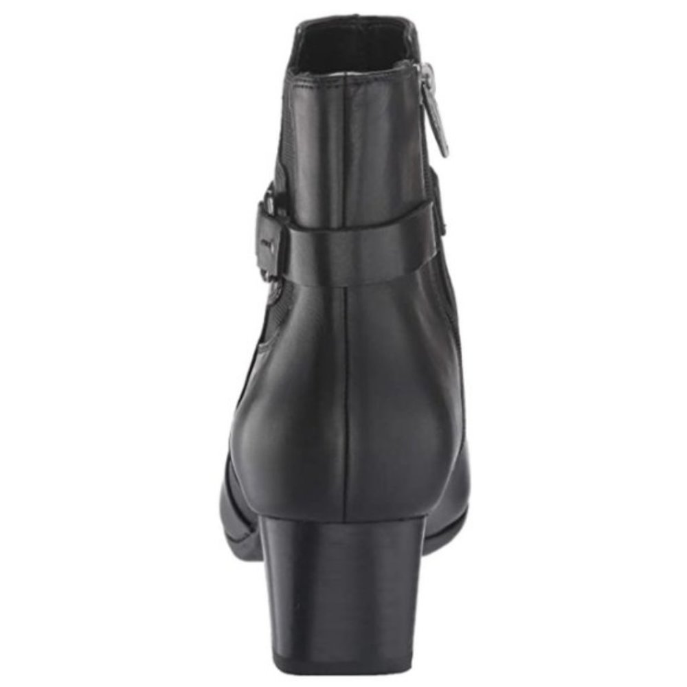 NEW Clarks Women Damson Waterproof Leather Zip Up Block Heel Ankle Dress Bootie - Picture 5 of 7